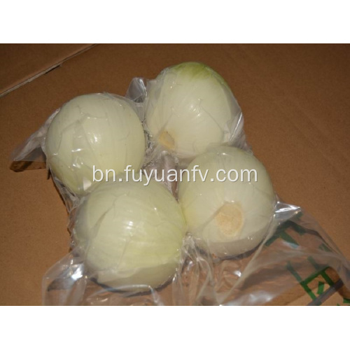 ভ্যাকুয়াম প্লাস্টিক ব্যাগ সঙ্গে peeled পেঁয়াজ